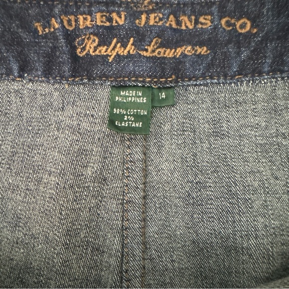 Lauren Jeans Company Ralph Lauren Denim Jean Flared Skirt Size 14 - Picture 4 of 6